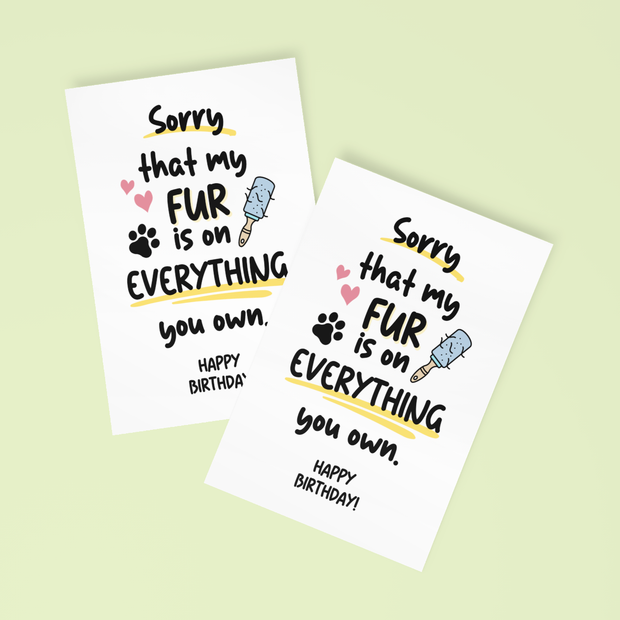Fur Apology Card