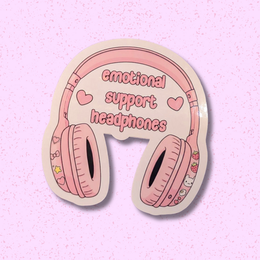 Emotional Support Headphones Sticker