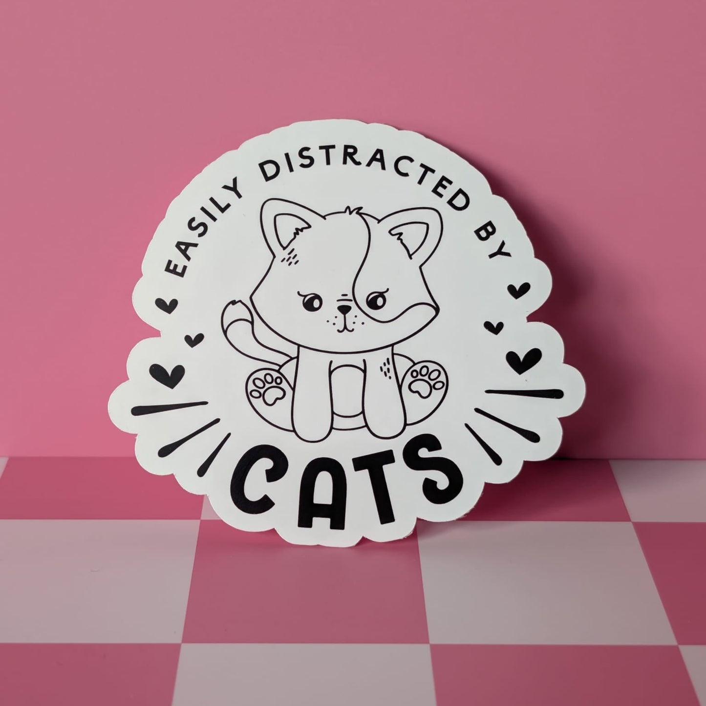Distracted by Cats Sticker